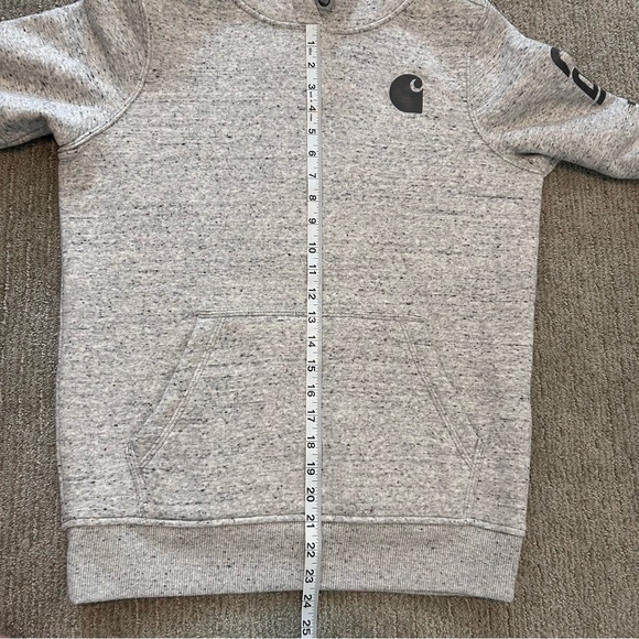 Carhartt Relaxed Fit Heather gray hooded sweatshirt - size small - Picture 7 of 8
